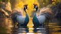 Grey crowned crane are the most beautiful birds in the world, ranked number 7 in natural beauty Royalty Free Stock Photo