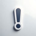 Grey 3D exclamation mark isolated on white background. Minimalist design for emphasis and attention. Punctuation mark in