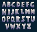 Grey and dark violet holographic font