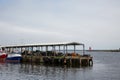 A grey day at North Shields fishing dock on the Northeast England coast Royalty Free Stock Photo