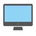 Grey desktop computer with blue screen. Desktop computer icon vector eps10 Royalty Free Stock Photo