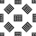 Grey Drum machine icon isolated seamless pattern on white background. Musical equipment. Vector