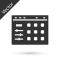 Grey Drum machine icon isolated on white background. Musical equipment. Vector