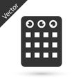 Grey Drum machine icon isolated on white background. Musical equipment. Vector