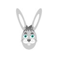 Grey Easter Bunny . Easter rabbit.Vector illustration in cartoon style Royalty Free Stock Photo