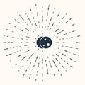 Grey Eclipse of the sun icon isolated on beige background. Total sonar eclipse. Abstract circle random dots. Vector Royalty Free Stock Photo