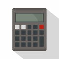 Grey electronic calculator icon, flat style Royalty Free Stock Photo
