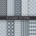 Grey elegant seamless patterns. Vector Royalty Free Stock Photo