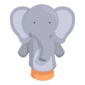 Grey elephant hand puppet icon cartoon vector. Toy play Royalty Free Stock Photo