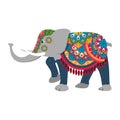 Grey elephant icon cartoon isolated