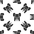 Grey Elephant icon isolated seamless pattern on white background. Vector Royalty Free Stock Photo