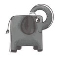 Grey elephant with texture illustration for kids vector