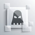 Grey Executioner mask icon isolated on grey background. Hangman, torturer, executor, tormentor, butcher, headsman icon