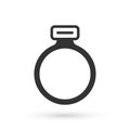 Grey Fantasy magic stone ring with gem icon isolated on white background. Vector Royalty Free Stock Photo