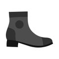 Grey female boot icon, flat style