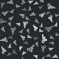 Grey Financial growth icon isolated seamless pattern on black background. Increasing revenue. Vector Royalty Free Stock Photo