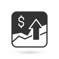 Grey Financial growth increase icon isolated on white background. Increasing revenue. Vector