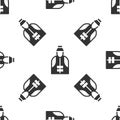 Grey Fisherman icon isolated seamless pattern on white background. Vector