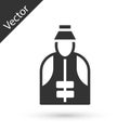 Grey Fisherman icon isolated on white background. Vector