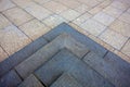 Grey flagstones and steps.