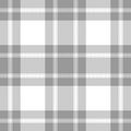 Grey flannel check plaid pattern vector. Seamless herringbone textured tartan plaid graphic. Royalty Free Stock Photo