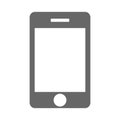 Grey flat style icon mobile phone. Mobile phone sign web design contact vector eps10