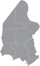 Grey municipalities map of BEVEREN, BELGIUM