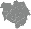 Grey districts map of MONS, BELGIUM