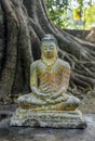 Grey flawed ancient small statue of Buddha Royalty Free Stock Photo