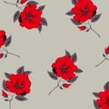 Grey floral background with rose hips Royalty Free Stock Photo