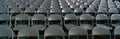 Grey folding chairs awaiting the crowd Royalty Free Stock Photo