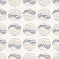 Grey french linen vector polka dot texture seamless pattern. Brush stroke grunge shappy chic abstract background. Country Royalty Free Stock Photo