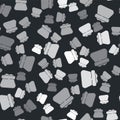 Grey Full sack icon isolated seamless pattern on black background. Vector Royalty Free Stock Photo