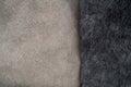 Grey Fur On Light Grey Shearling Royalty Free Stock Photo