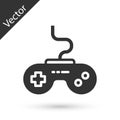 Grey Gamepad icon isolated on white background. Game controller. Vector