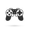 Grey Gamepad icon isolated on white background. Game controller. Vector