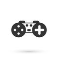 Grey Gamepad icon isolated on white background. Game controller. Vector