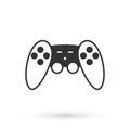 Grey Gamepad icon isolated on white background. Game controller. Vector