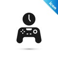 Grey Gamepad of time icon isolated on white background. Time to play games. Game controller. Vector