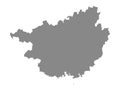 Grey Map of Guangxi Zhuang Autonomous Region