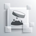Grey Giant magnet holding iron dust icon isolated on grey background. Square glass panels. Vector