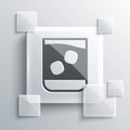Grey Glass of whiskey and ice cubes icon isolated on grey background. Square glass panels. Vector Illustration Royalty Free Stock Photo