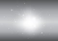 Grey with glowing light ray beam abstract background Royalty Free Stock Photo