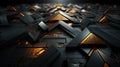 Grey and Gold Random Cubes or Blocks Pattern Architecture Composition Background