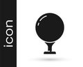 Grey Golf ball on tee icon isolated on white background. Vector Illustration Royalty Free Stock Photo