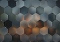 Grey and gradient glossy hexagons background pattern. Abstract hexagonal texture. 3D rendering Royalty Free Stock Photo