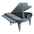 Grey grand piano icon, cartoon style Royalty Free Stock Photo