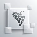 Grey Grape fruit icon isolated on grey background. Square glass panels. Vector Royalty Free Stock Photo