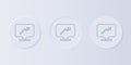 Grey Graph, schedule, chart, diagram, infographic, pie graph icon isolated on grey background. Set icons in square