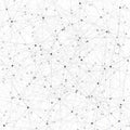 Grey graphic background molecule and communication. Connected lines with dots. Vector illustration Royalty Free Stock Photo